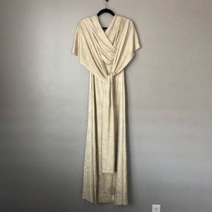 White Gold Infinity Wrap Dress Long Dress